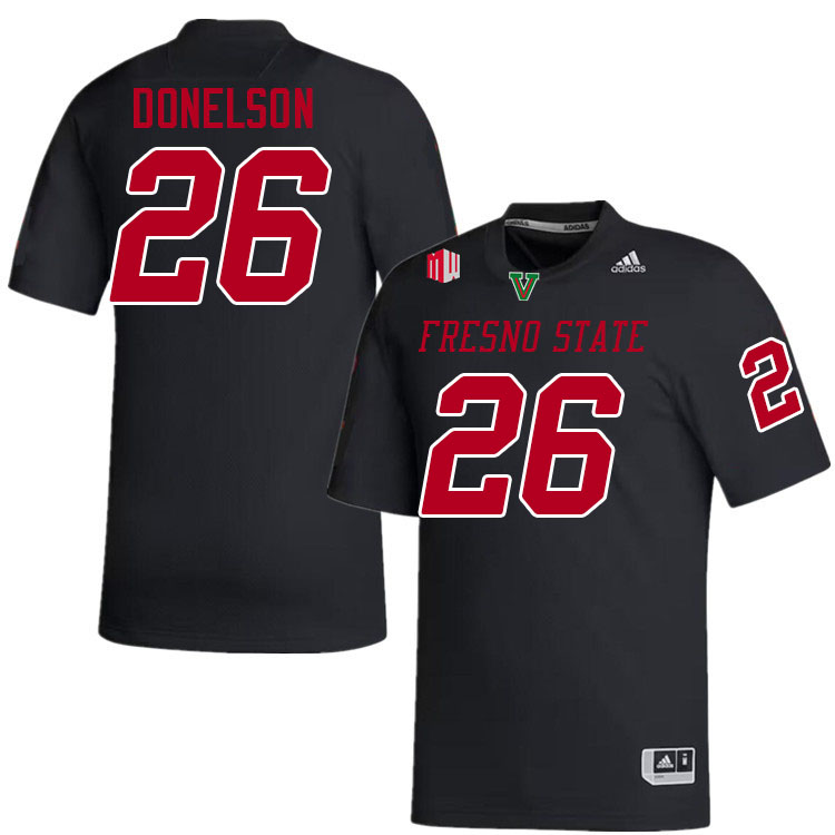 Men #26 Bryson Donelson Fresno State Bulldogs College Football Jerseys Stitched-Black